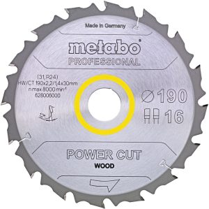 METABO Power Cut Wood Professional 190x30mm (16Z)