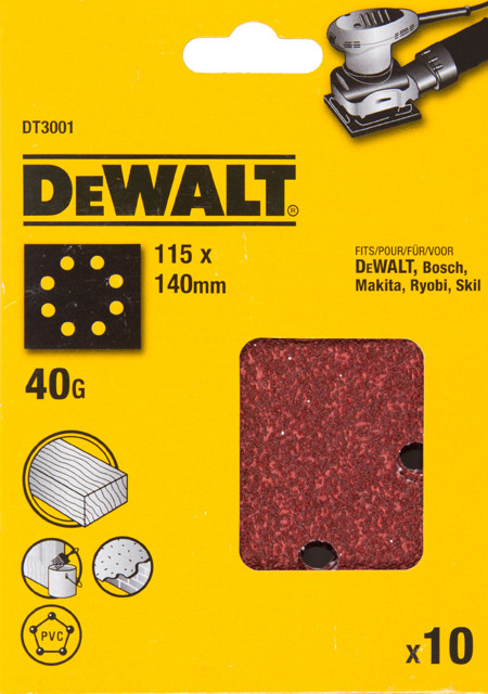 DEWALT DT3004 děrovaný brusný papír 115x140 mm | P100 | 10 ks