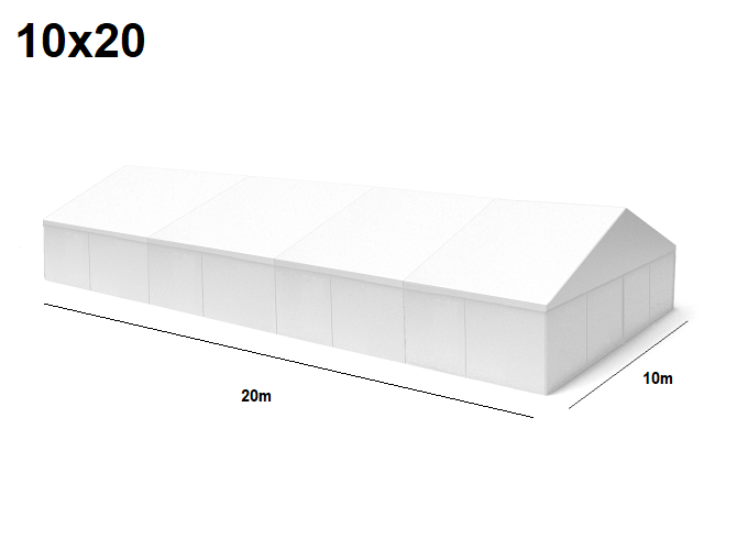 TENTino Velkokapacitní párty stan 10x20 m Stav stanu: BAZAROVÝ