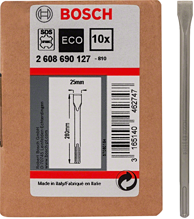 BOSCH balení plochých sekáčů SDS MAX 280x25mm