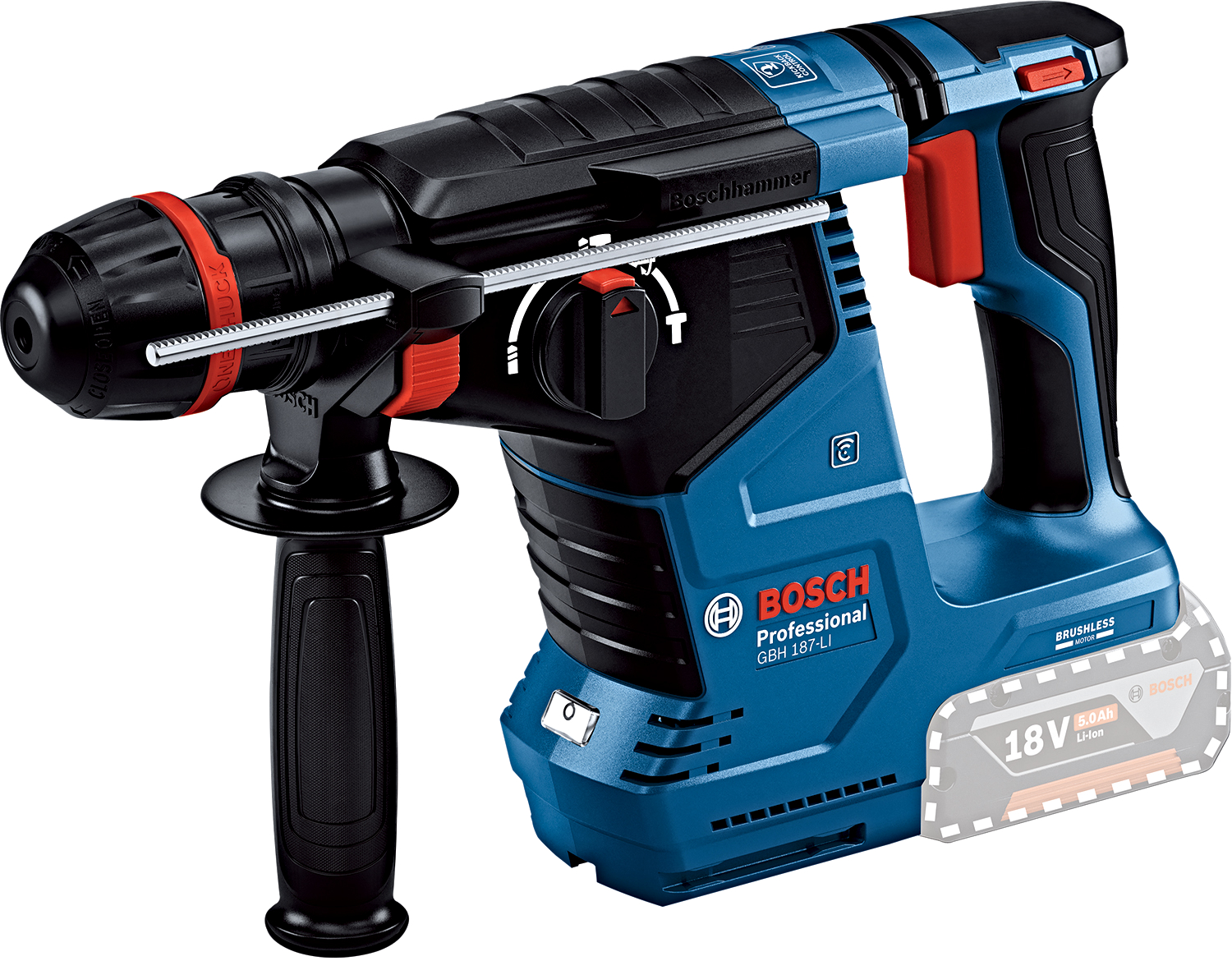 BOSCH GBH 187-LI ONE CHUCK (verze bez aku) aku vrtací kladivo s multi sklíčidlem