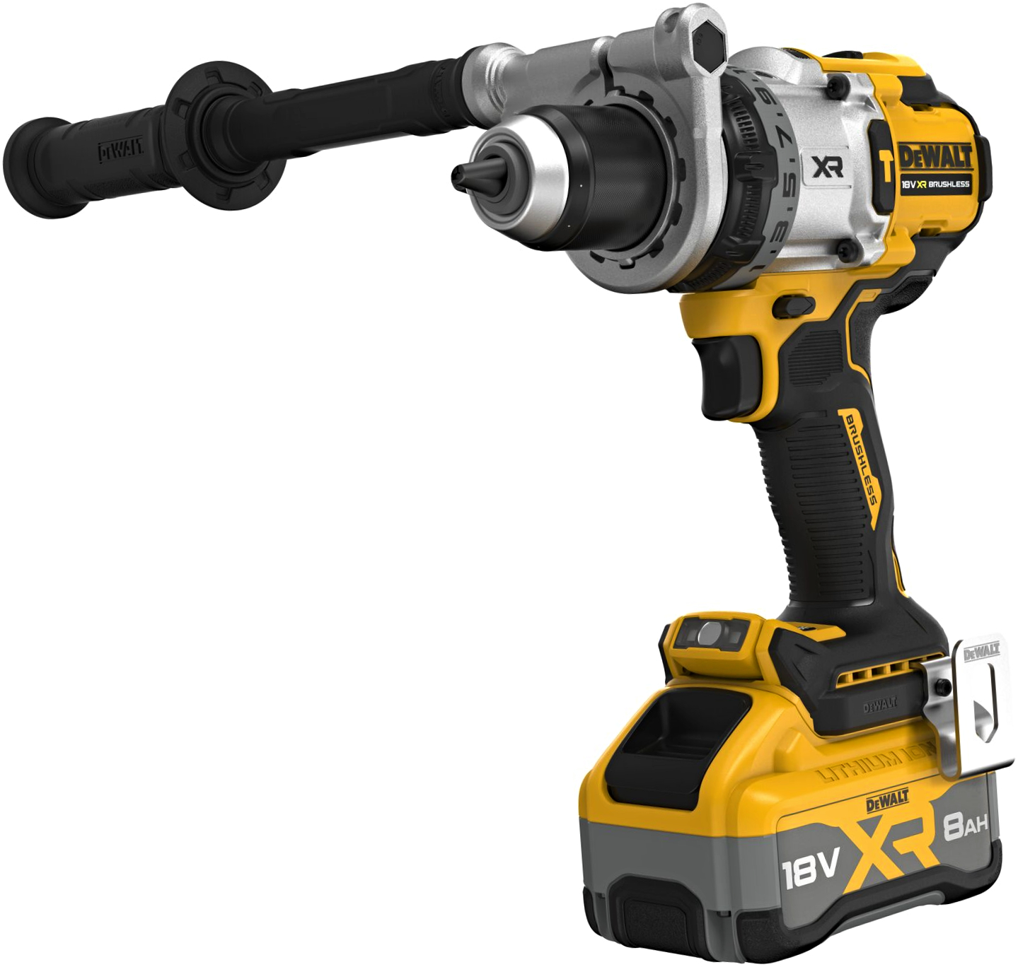 DeWALT DCD1007WW1T (1x8Ah) aku příklepová vrtačka s nabíječkou a baterií XR – 169 Nm (3 rychlosti)