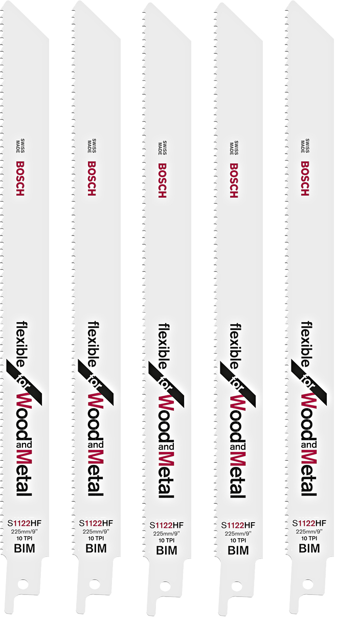 BOSCH S1122 HF pilový plátek na dřevo a kov 225mm (5 ks)
