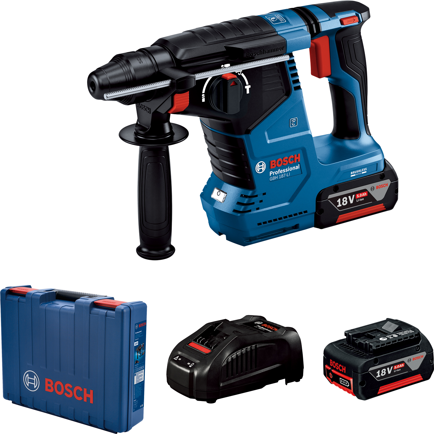 BOSCH GBH 187-LI (2x 5Ah) aku vrtací kladivo