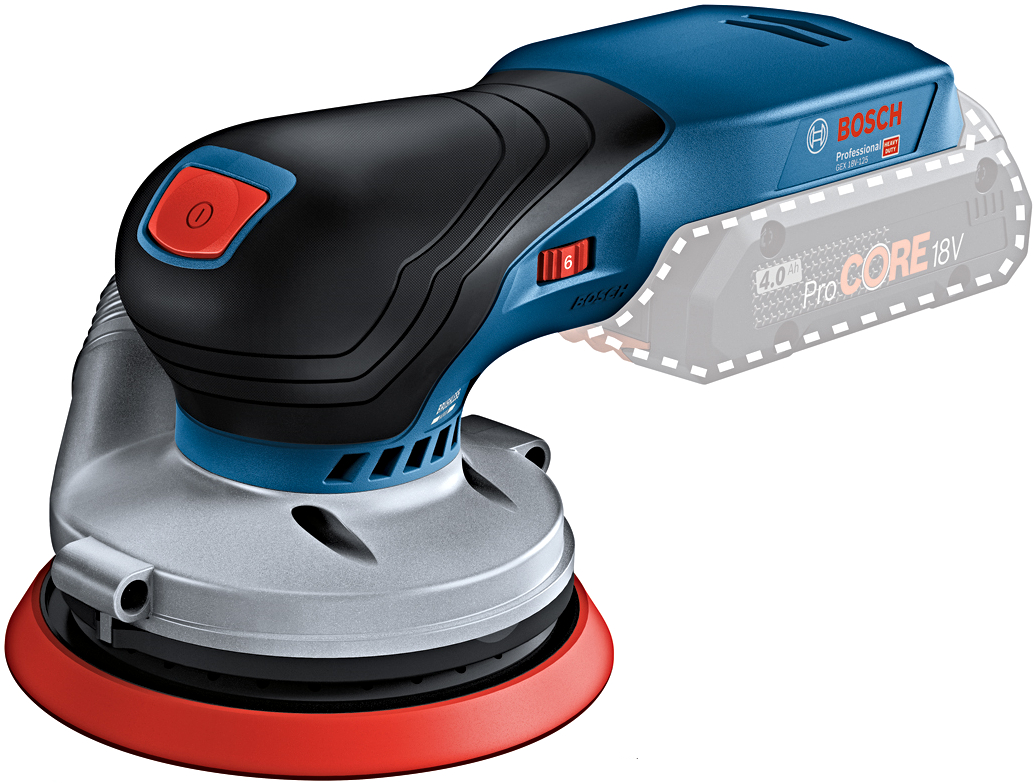 BOSCH GEX 18V-125 (verze bez aku) aku excentrická bruska - ergonomická