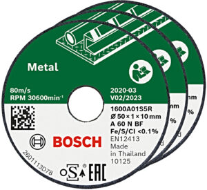 BOSCH 50x10mm dělící kotouč na nerez Metal (3 ks)