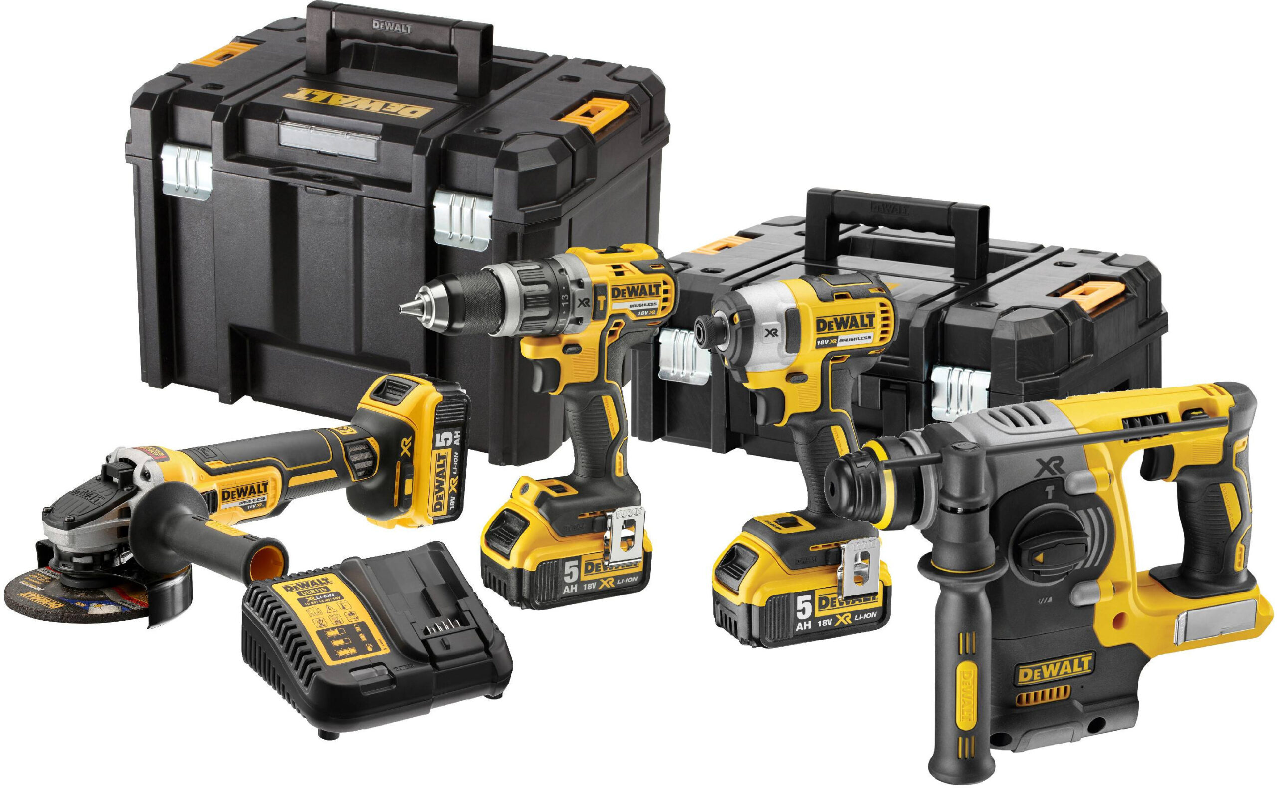 DeWALT DCK422P3T (3x5Ah) 18V XR 4dílná kombo sada aku nářadí s kufry Tstak