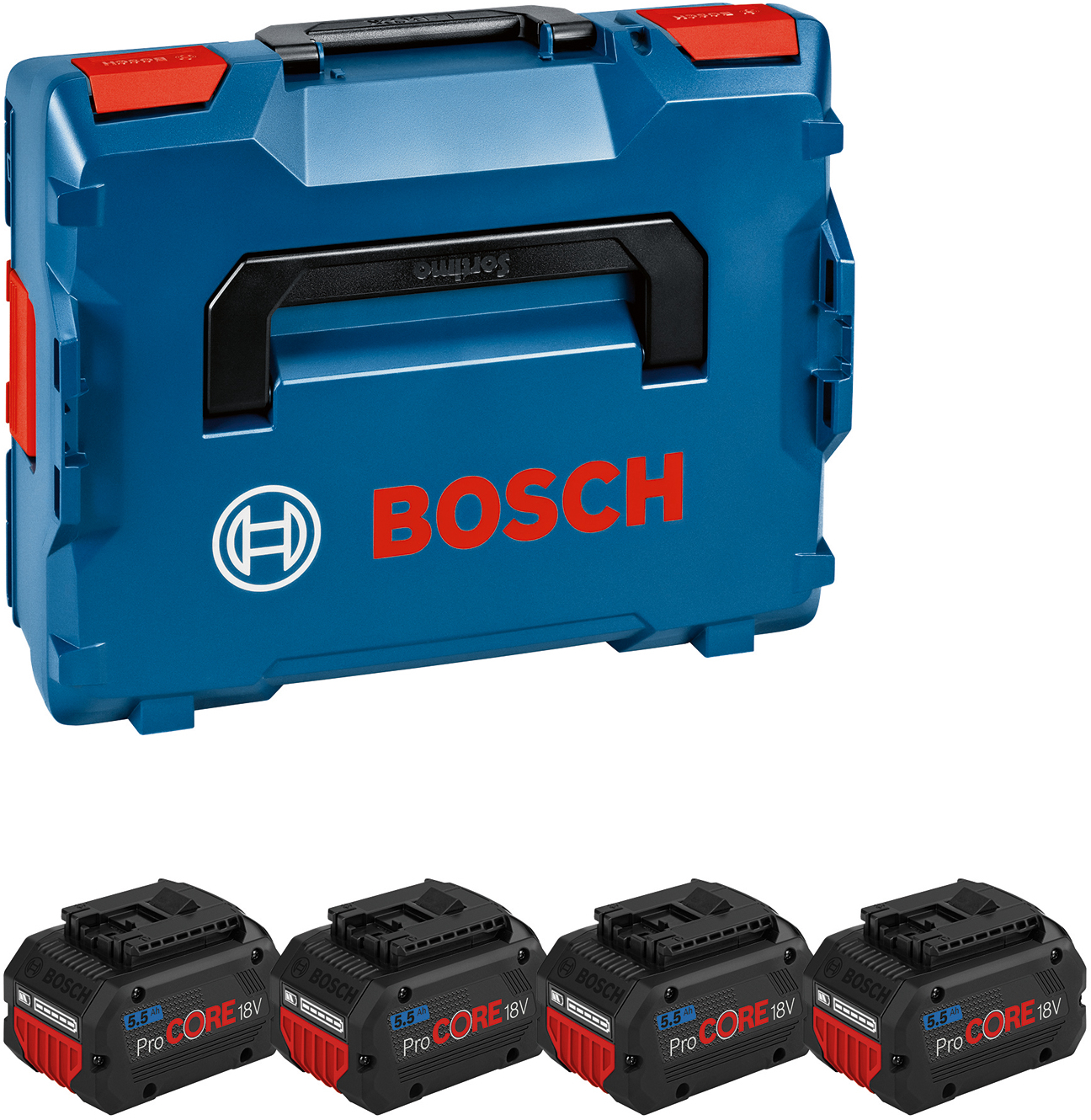 BOSCH Set 4x akumulátor ProCORE18V 5.5Ah + kufr L-Boxx