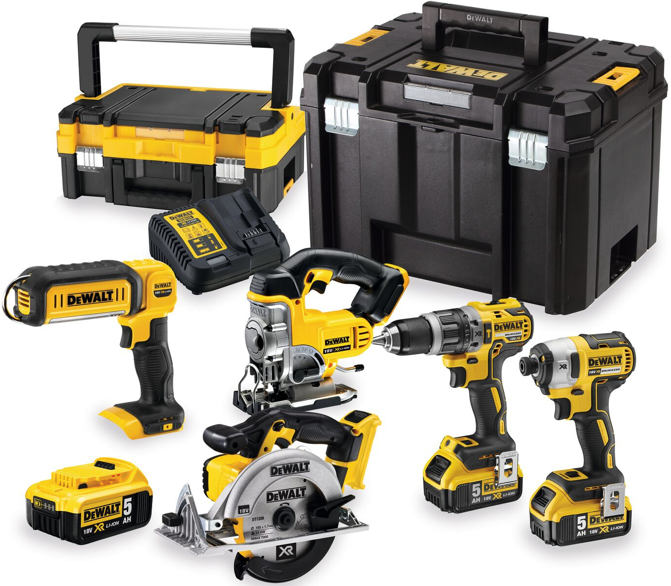 DeWALT DCK551P3T (3x5Ah) 18V XR 5dílná sada aku nářadí pro řemeslníky