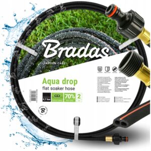 BRADAS Zahradní zavlažovací kapací hadice 15m 1/2" AQUA-DROP FLAT