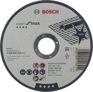 BOSCH Expert for Inox rovný dělící kotouč na nerez 125mm (1.6 mm)